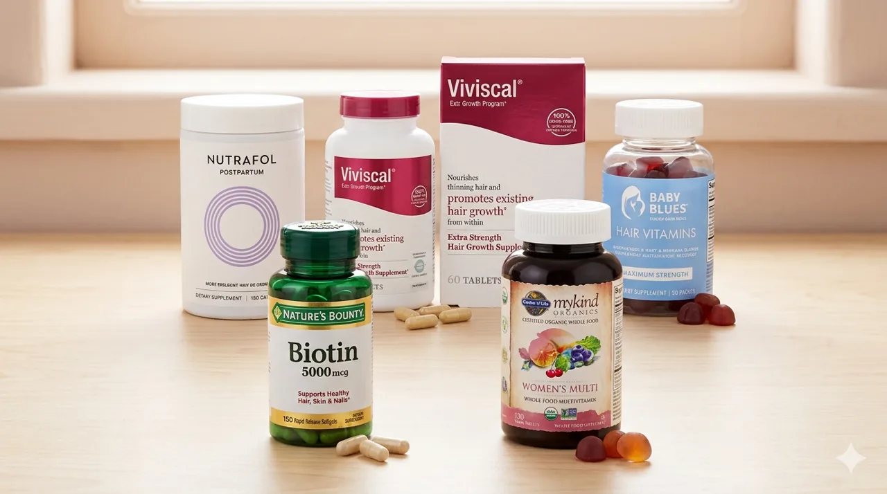 The postpartum hair supplements we ranked, shown side by side